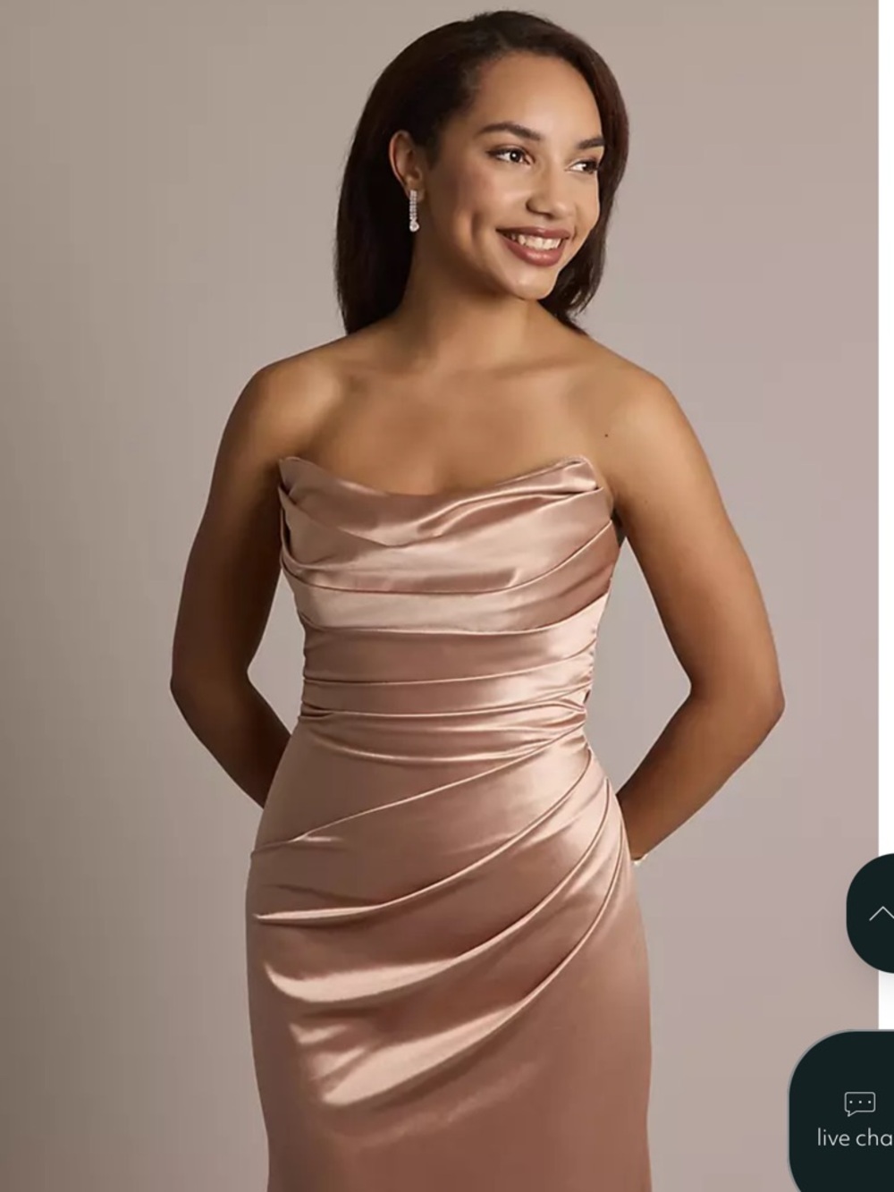 Sculpting Satin Strapless Mermaid Dress - Picture 3 of 3